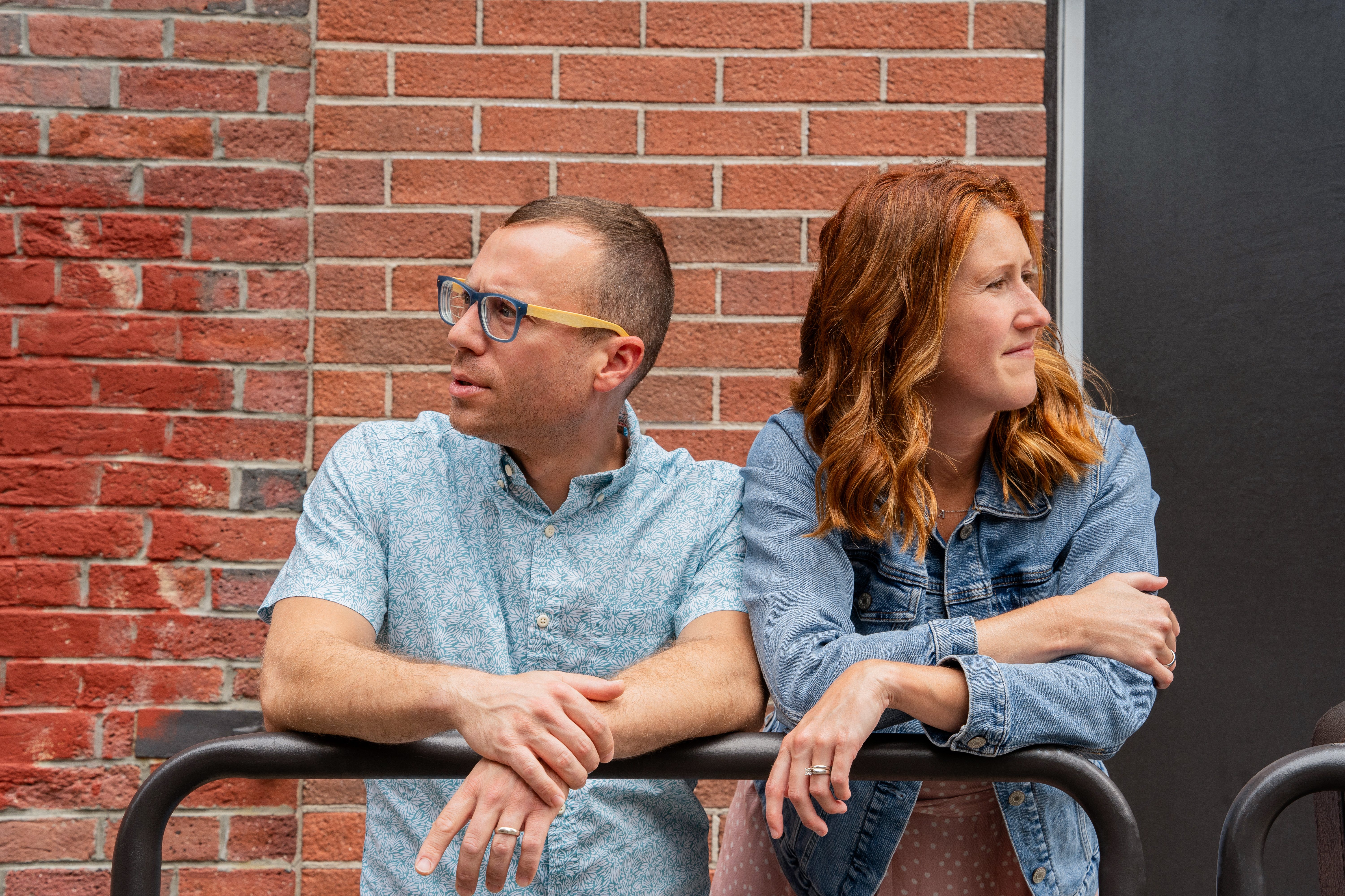 Gus & Jean looking in different directions, as if to see where they will play next. 